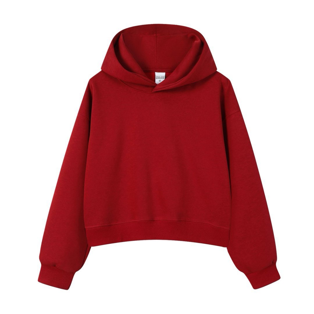 Women's Cotton Composite Cropped Hoodie
