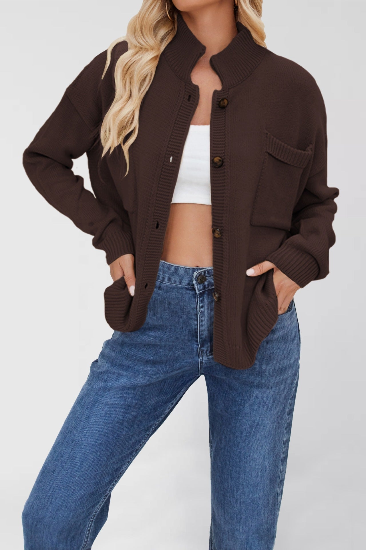 Standing Collar Plus Size Sweater – Women’s Cozy Casual & Streetwear Pullover