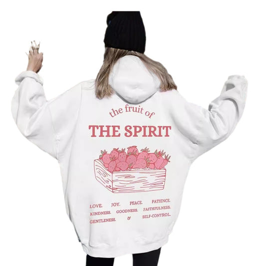 Strawberry Printing Daily Casual Long Sleeve Sweatshirt