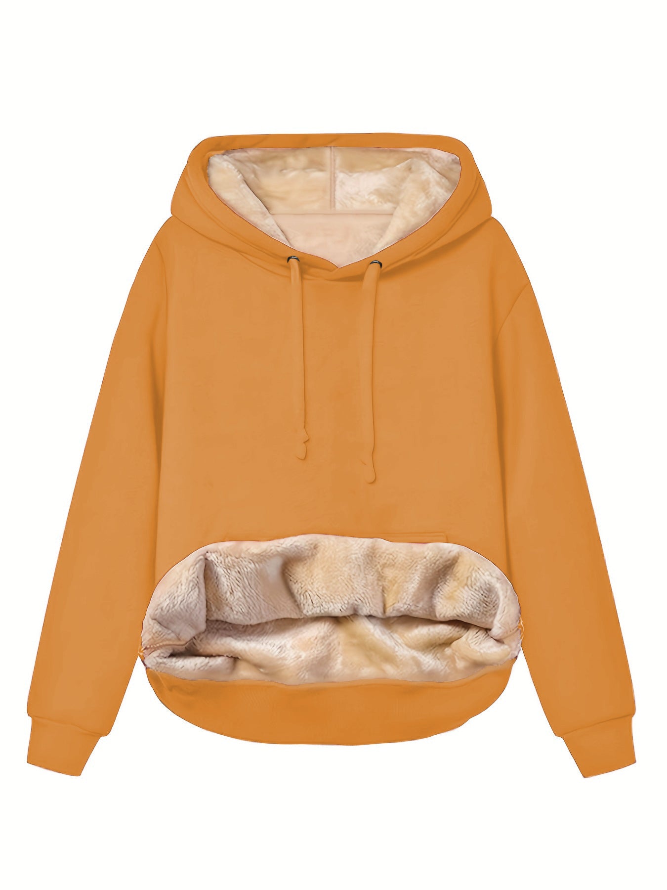Warm Berber Fleece Pocket Hooded Sweatshirt Coat
