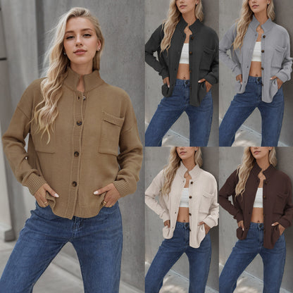 Standing Collar Plus Size Sweater – Women’s Cozy Casual & Streetwear Pullover