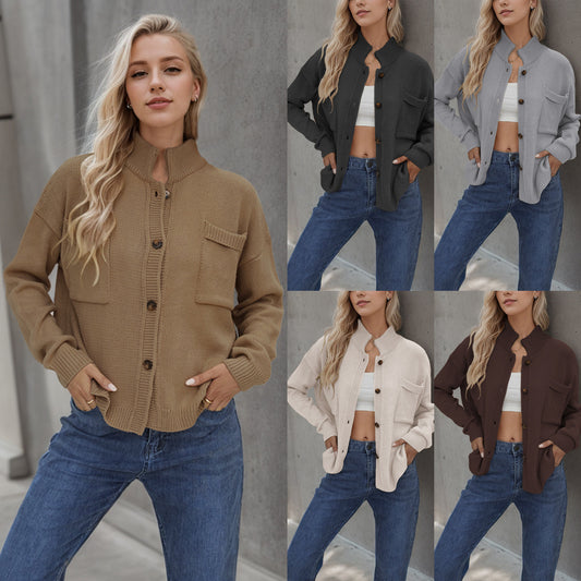 Standing Collar Plus Size Sweater – Women’s Cozy Casual & Streetwear Pullover