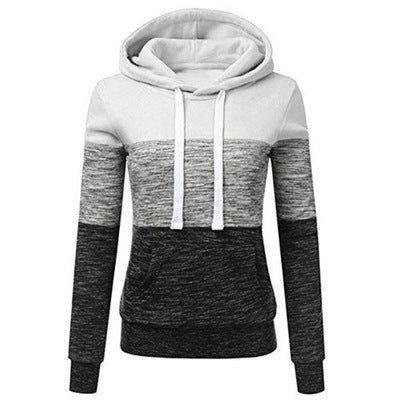 Colorblock Hooded Drawstring Sweater