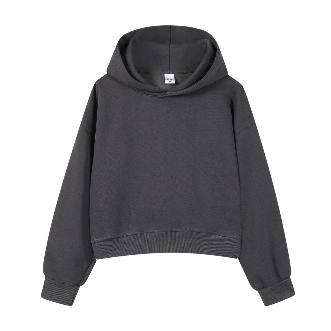 Women's Cotton Composite Cropped Hoodie