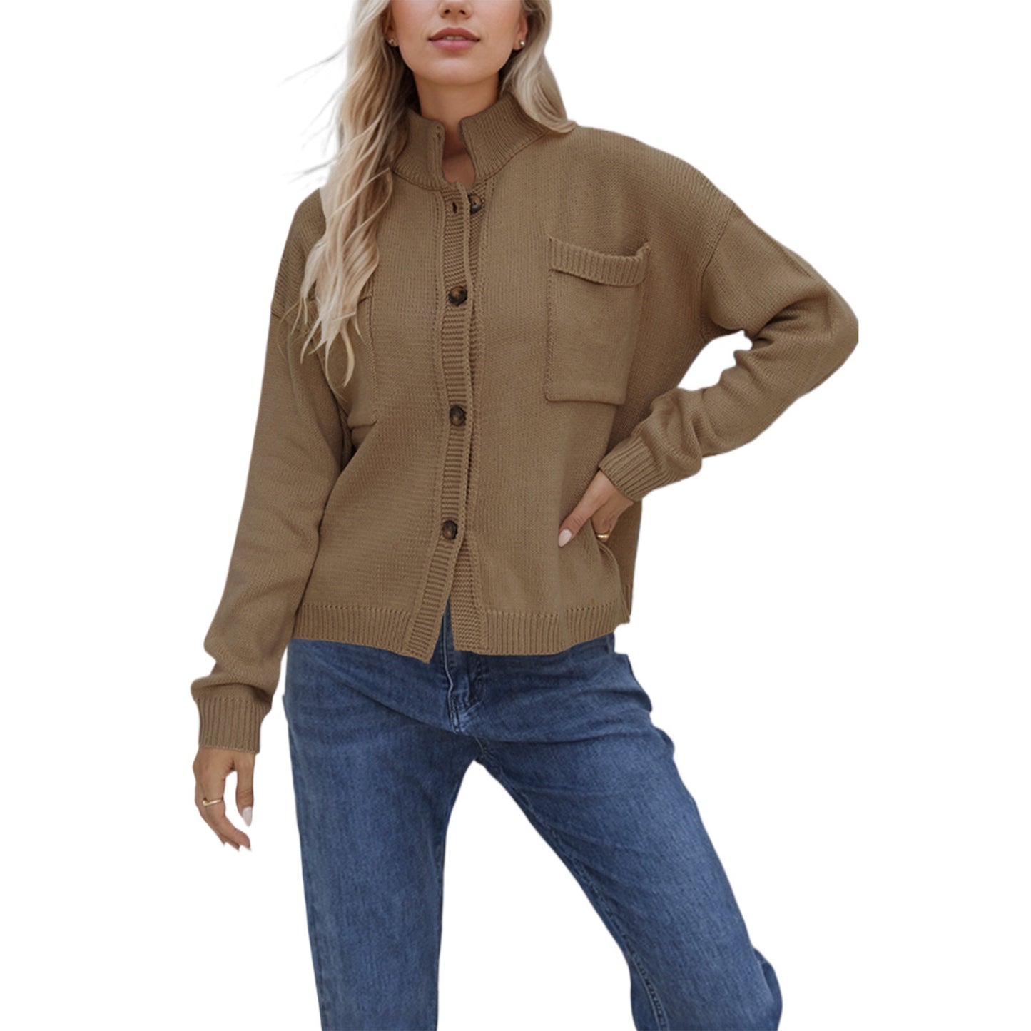 Standing Collar Plus Size Sweater – Women’s Cozy Casual & Streetwear Pullover