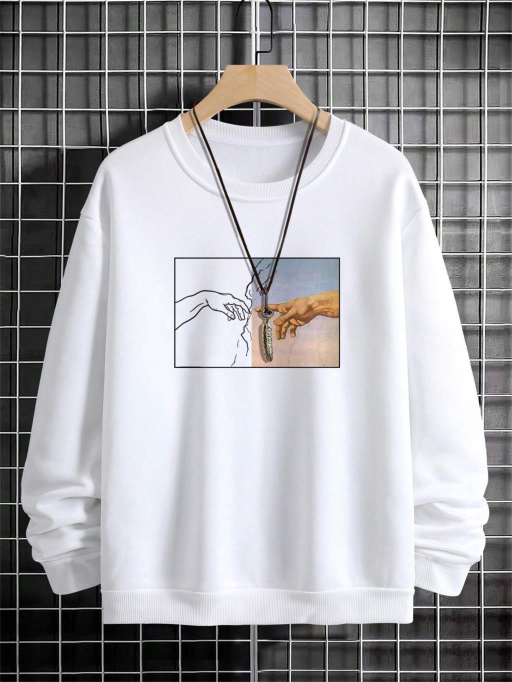 Street Style Men's Hand Printed Sweatshirt