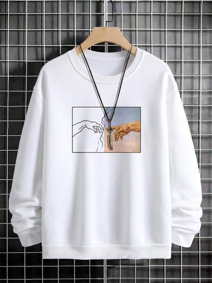 Street Style Men's Hand Printed Sweatshirt