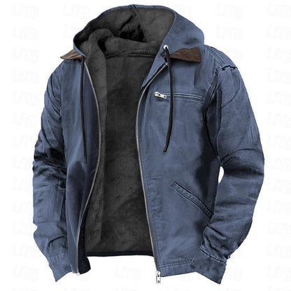 Winter Hooded Coat With Pockets Fashion Men's Clothing