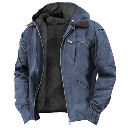 Winter Hooded Coat With Pockets Fashion Men's Clothing
