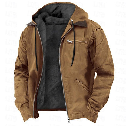 Winter Hooded Coat With Pockets Fashion Men's Clothing
