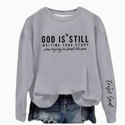 Vibrant Letter Print Crew Neck Sweatshirt Soft