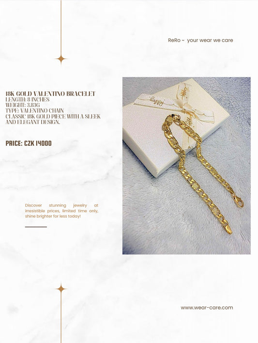 18K Gold Valentino Bracelet – Timeless Elegance in Every Detail