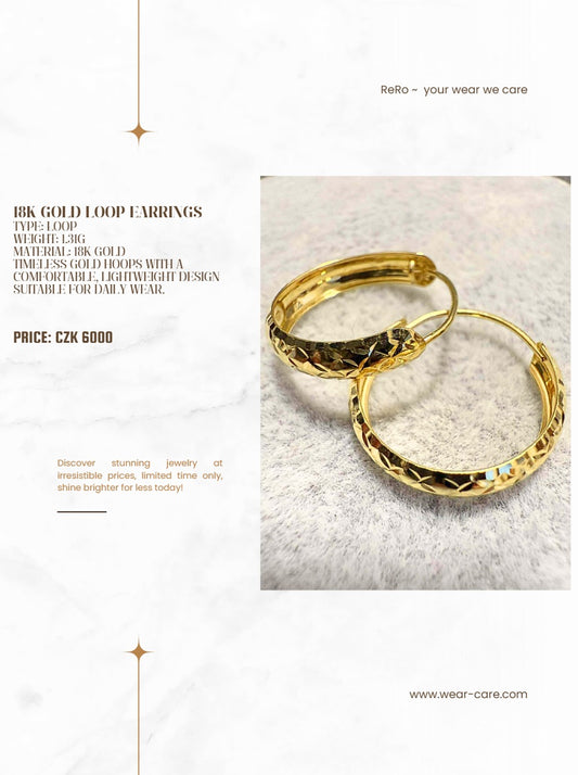 18K Gold Loop Earrings – Classic Hoops for Effortless Everyday Elegance