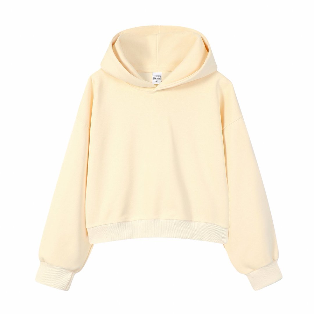 Women's Cotton Composite Cropped Hoodie