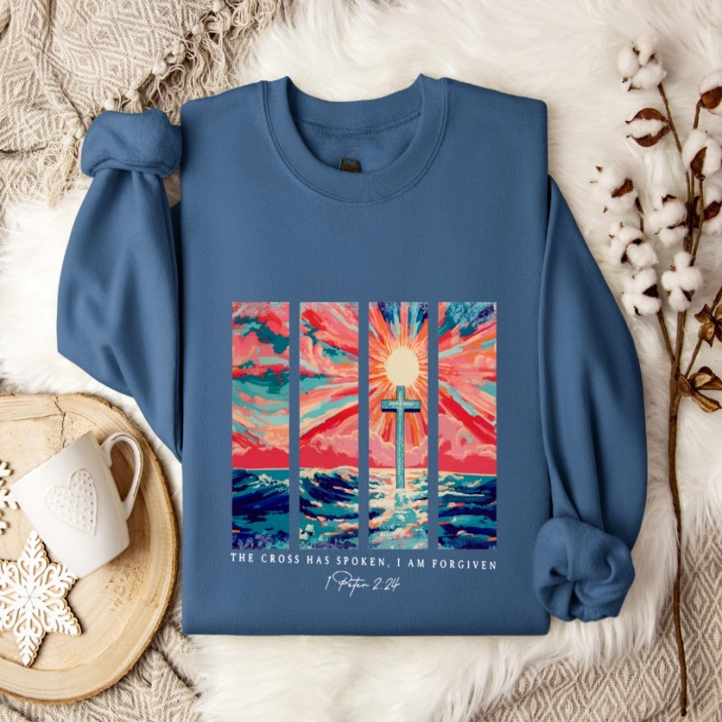 Plus Size Drop-shoulder Sleeve Printed Sweater