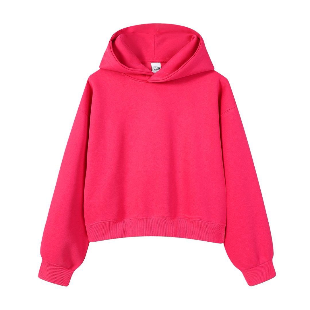 Women's Cotton Composite Cropped Hoodie
