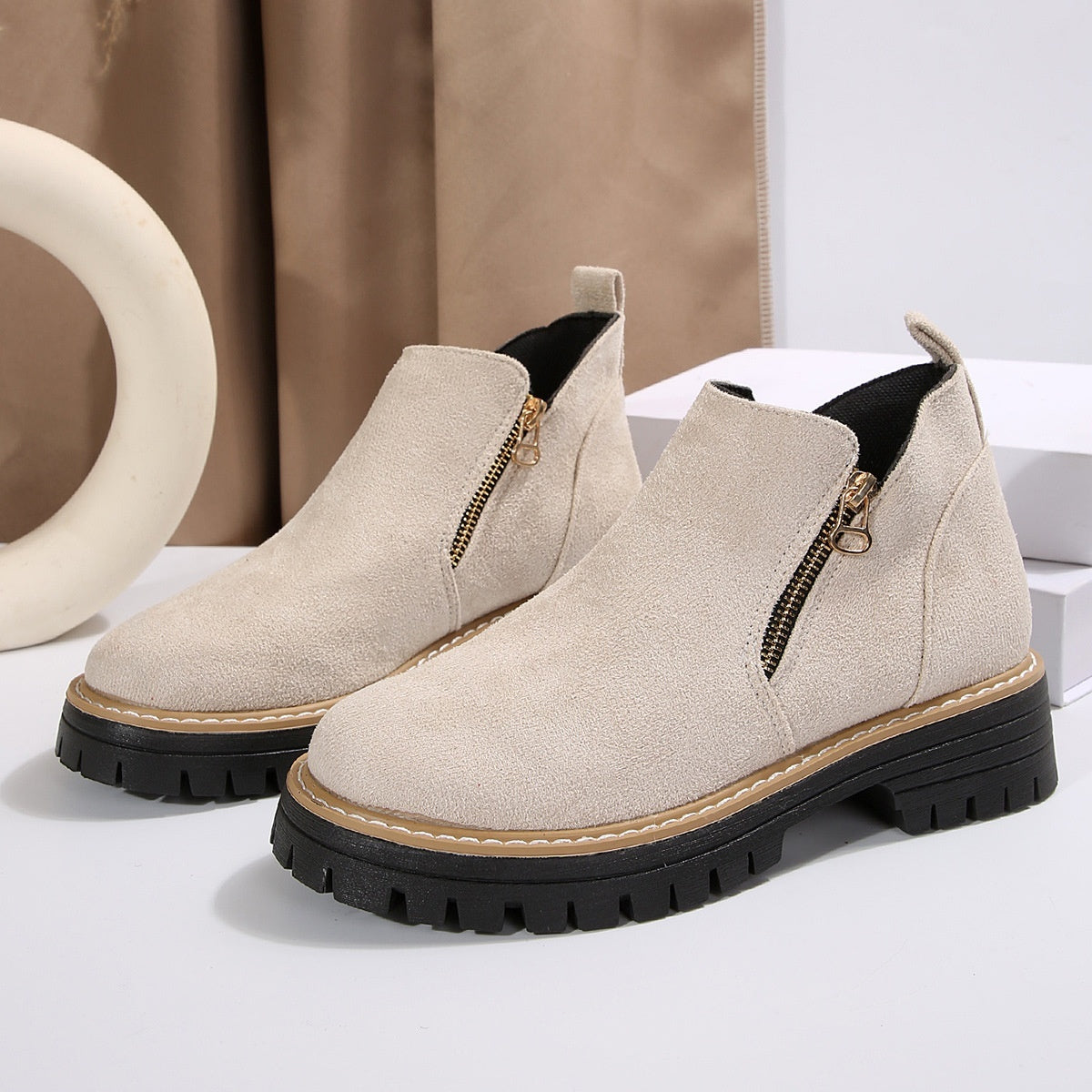 Autumn Winter Suede Shoes Women