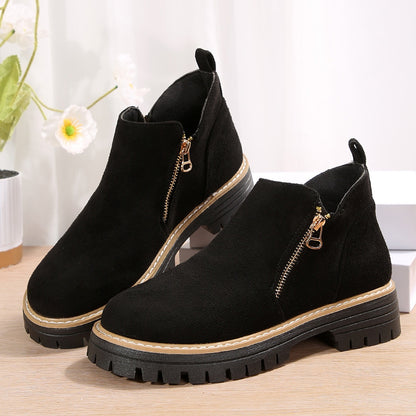 Autumn Winter Suede Shoes Women