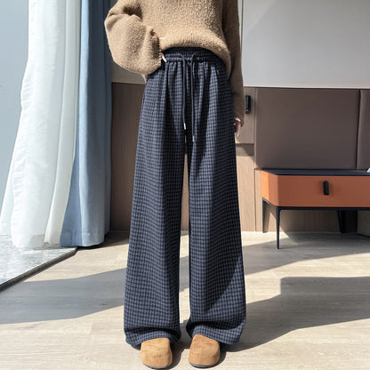 Chic Plaid Straight Pants