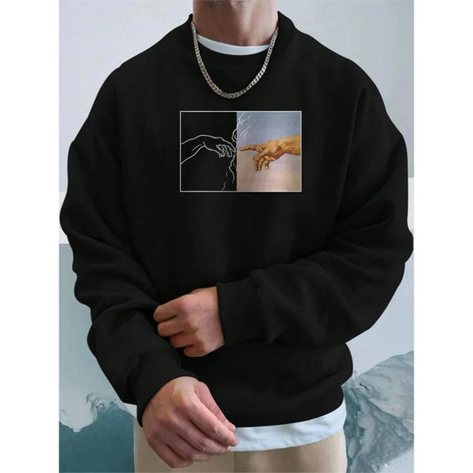 Street Style Men's Hand Printed Sweatshirt