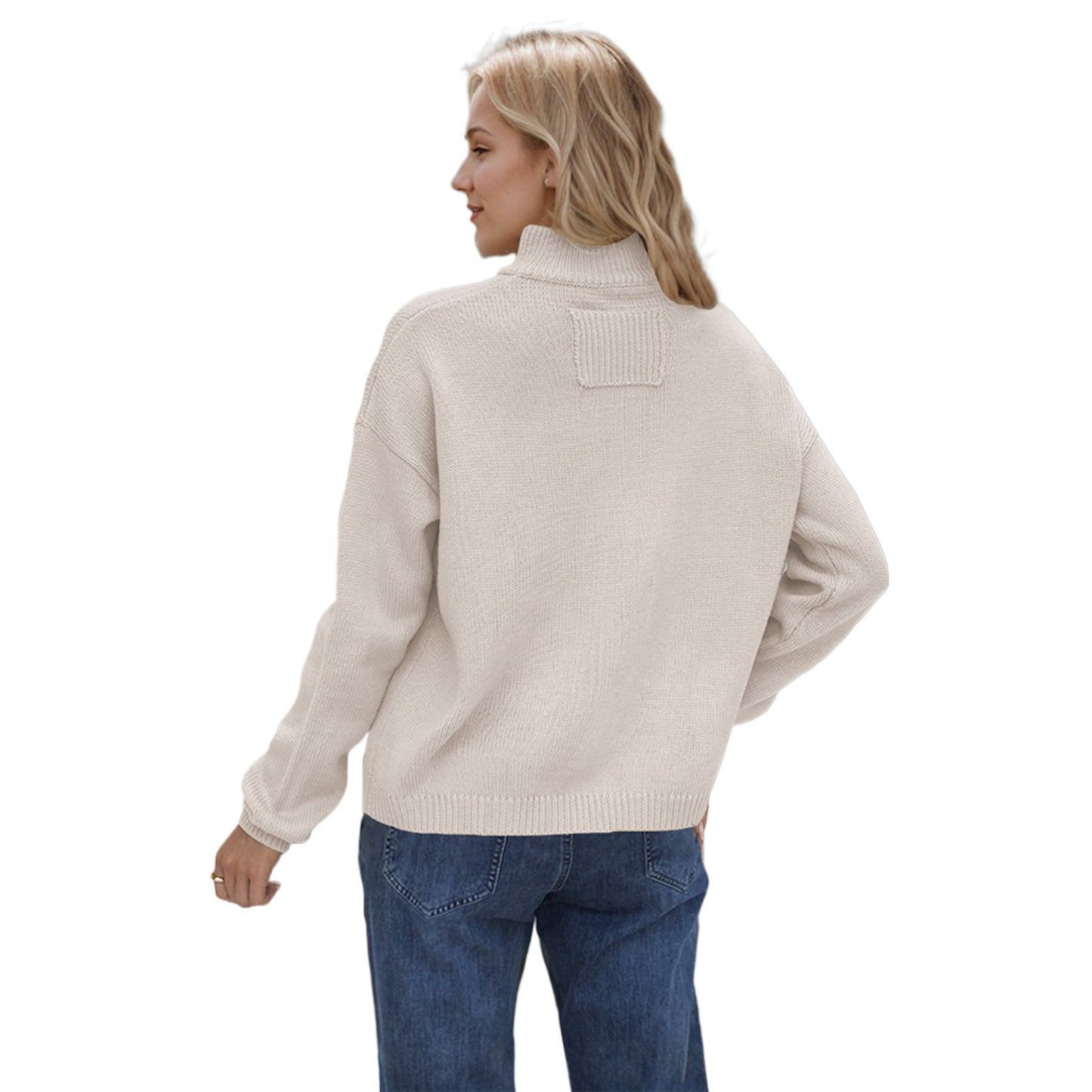 Standing Collar Plus Size Sweater – Women’s Cozy Casual & Streetwear Pullover